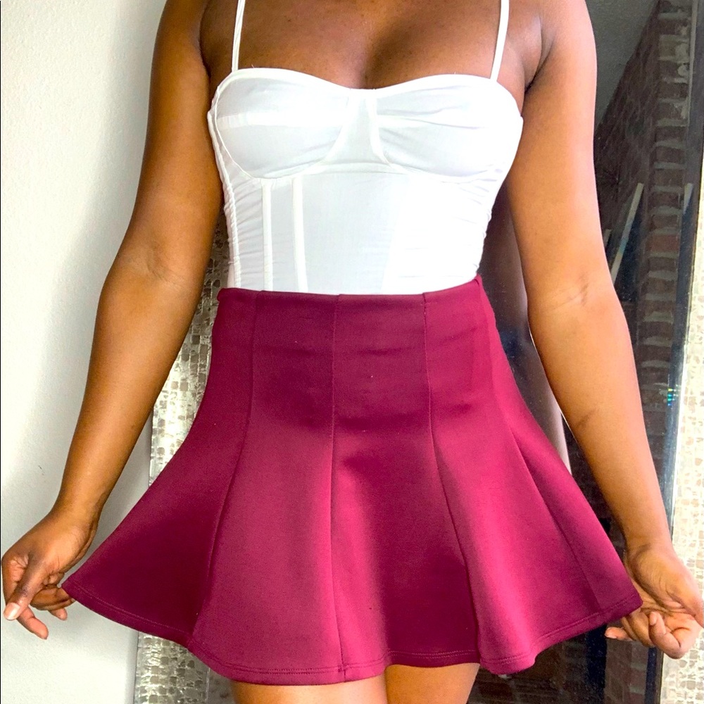 Burgundy Mini skirt